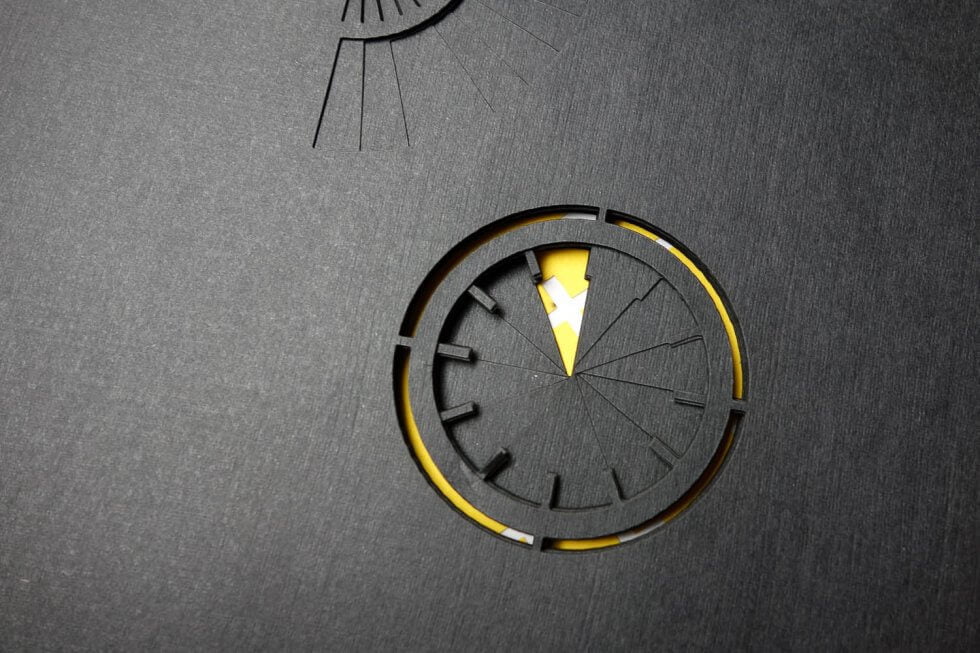 Abstract clock in color, paper cut