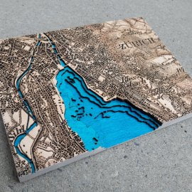 Bathymetric model of Dufour map Zurich in 1933 by Robin Hanhart